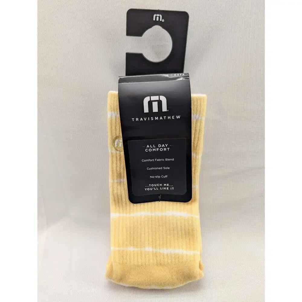 New TravisMathew Sunbeam Crew Socks in Rattan in One Size